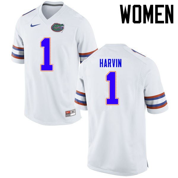 Florida Gators Women #1 Percy Harvin College Football Jersey White